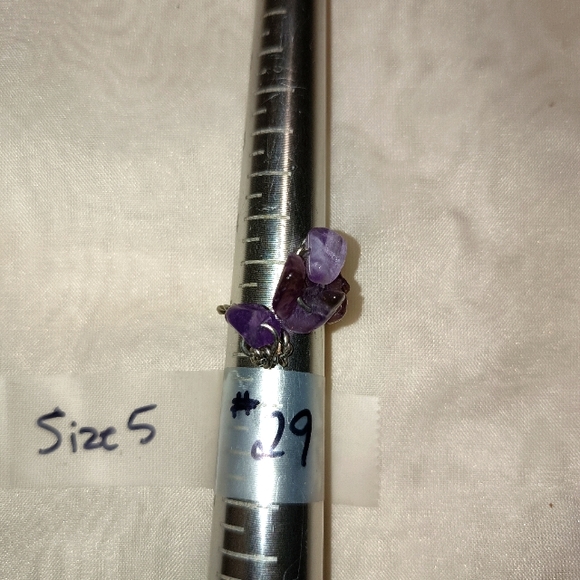 Amethyst crystal wire ring - Picture 3 of 3